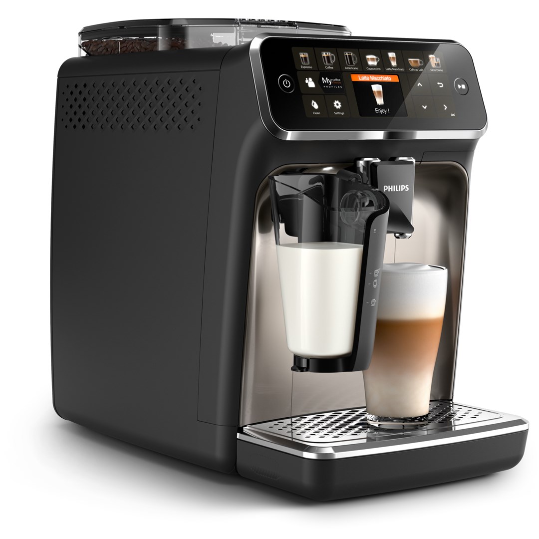 Osta tuote Philips 5400 Series EP5447/90 Täysautomaattiset espressokeittimet verkkokaupastamme Korhone 10% alennuksella koodilla KORHONE