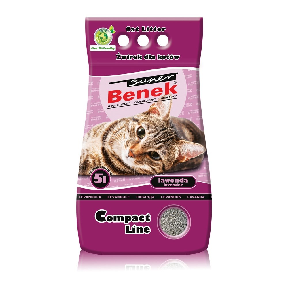Osta tuote CERTECH Super Benek Compact Lavender – paakkuuntuva kissanhiekka – 5 l verkkokaupastamme Korhone 10% alennuksella koodilla KORHONE