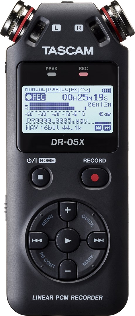 Osta tuote Tascam DR-05X – Kannettava digitaalinen tallennin USB-liitännällä, tallennus microSD-muistikortille verkkokaupastamme Korhone 10% alennuksella koodilla KORHONE