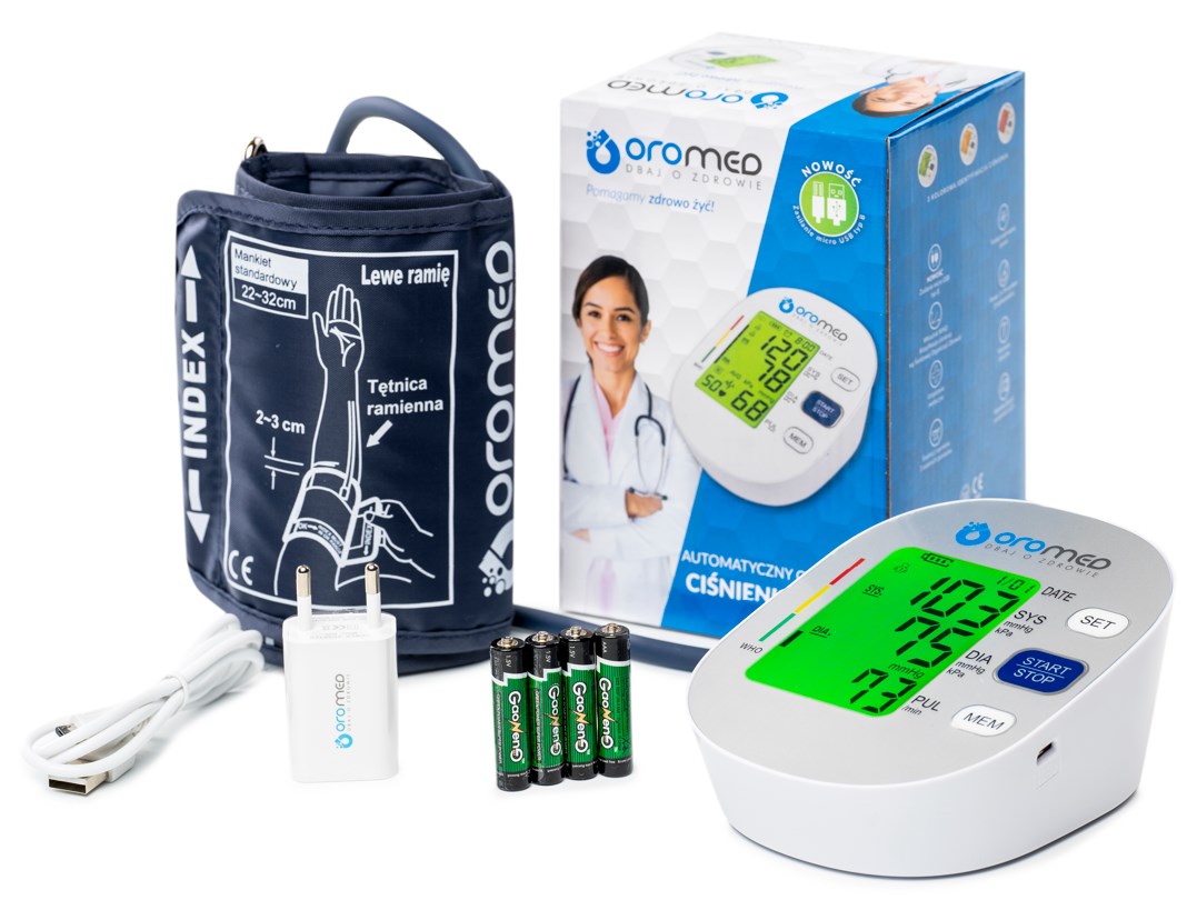 Osta tuote OROMED ORO-BP2 USB REFRIGERATOR electronic blood pressure monitor + POWER SUPPLY verkkokaupastamme Korhone 10% alennuksella koodilla KORHONE